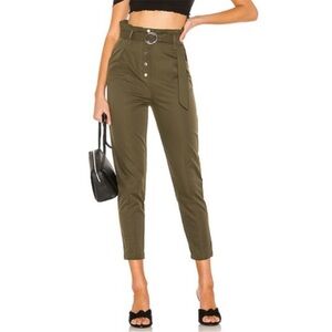 Tularosa Revolve HighRise Paper Bag Waist Belted Ankle Woven Career Dress Pant S